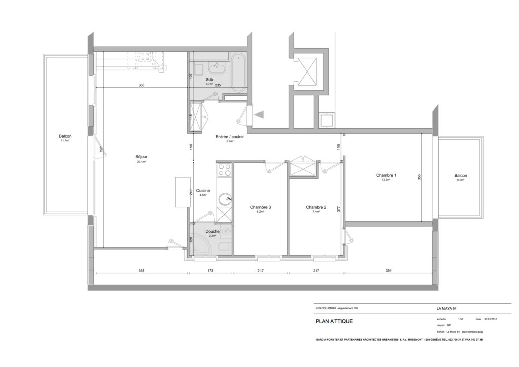 Plan de l'appartement Maya 54